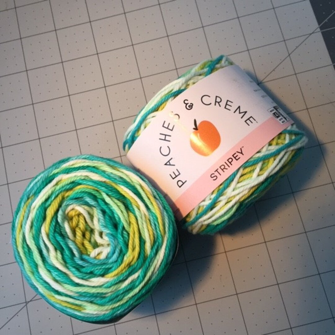 ONE Lot of 2 28 Peaches N Cream Yarn ALL NEW Colors 100 Cotton Green