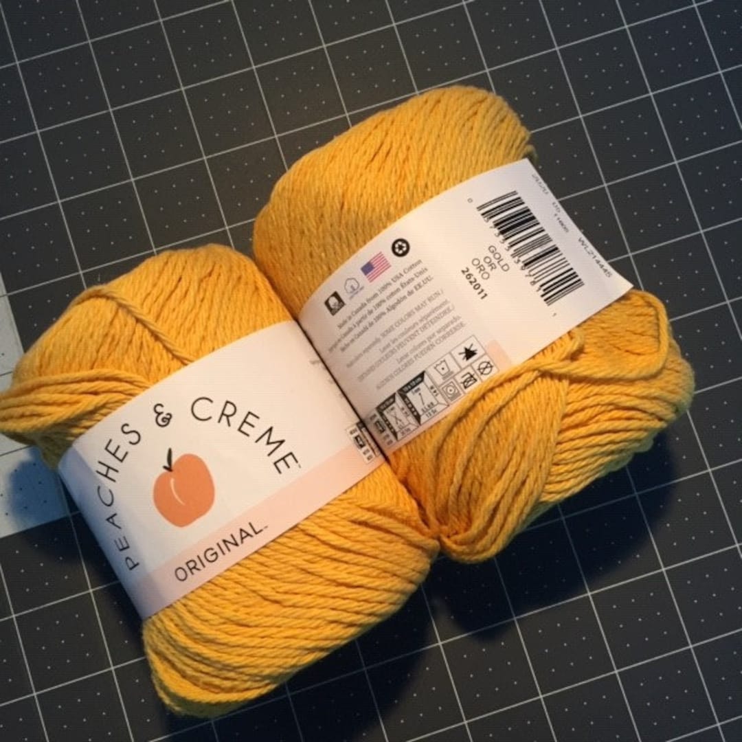 ONE Lot of 2 6 Peaches N Cream Yarn 240 Yds 5 Oz Total 100 Cotton Gold