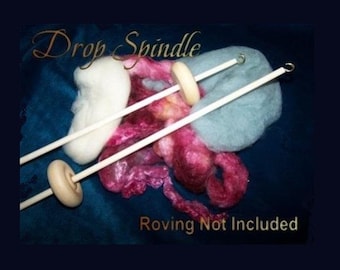 x DOUBLE SET: Bottom and Top Whorl Drop Spindle Spinning Roving Yarn 12"