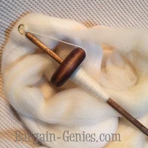 Drop ~ Spindle Spinning Top Whorl Walnut Finish for Yarn Wool Roving 12 inch