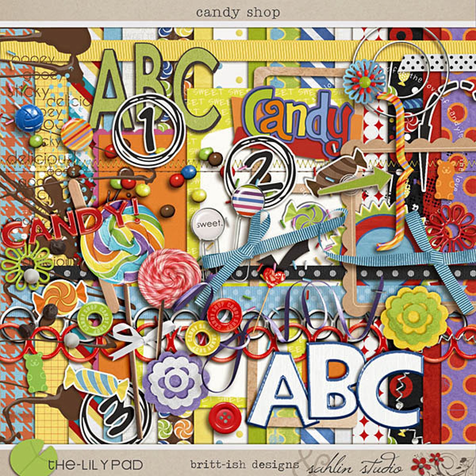 Candy Shop Digital Scrapbooking Kit for Birthdays Fair Etsy