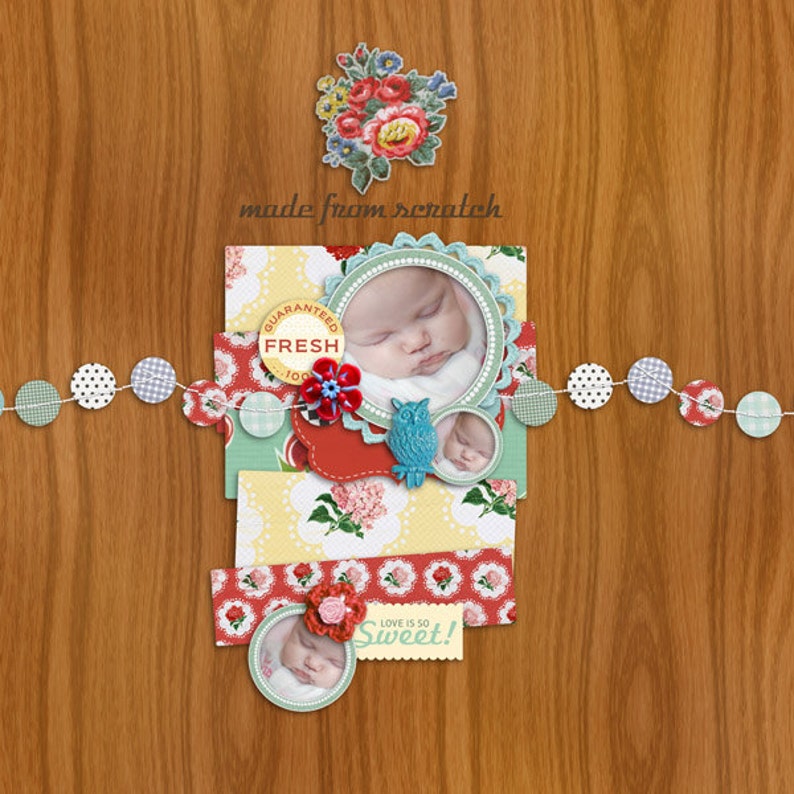 Kitschy Kitchen Mixed Media Digital Scrapbooking Elements Etsy