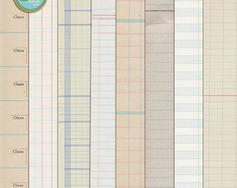 Ledger Papers - Digital Scrapbooking for Vintage, Heirloom, Ephemera  INSTANT DOWNLOAD