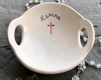 Personalized Ring Dish, Jewelry Bowl, 13th Birthday Girl, Step Daughter Gift