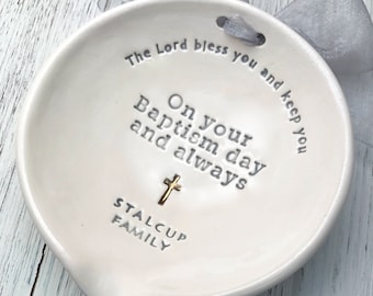 Family Baptism Bowl, christening gift,  gift for baptism,  custom water bowl, baptism gift family,