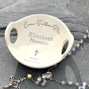 RCIA, Ceramic Rosary Holder, Catholic Gifts, Gift from Sponsor image 2