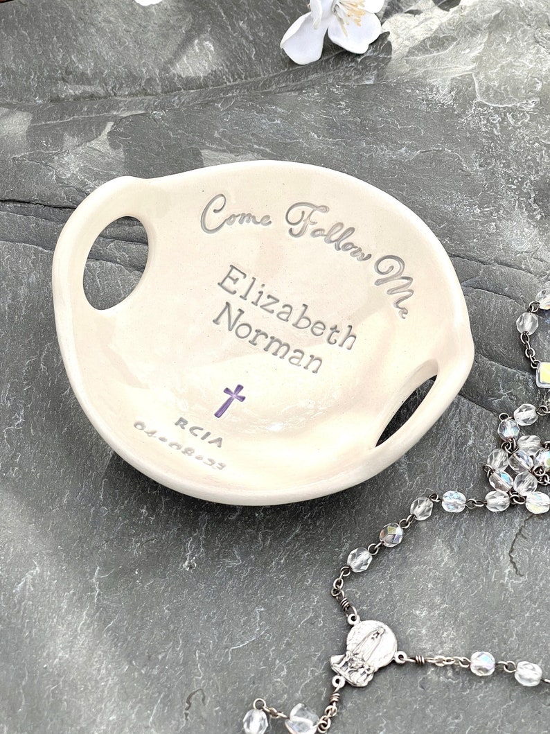 RCIA, Ceramic Rosary Holder, Catholic Gifts, Gift from Sponsor image 1