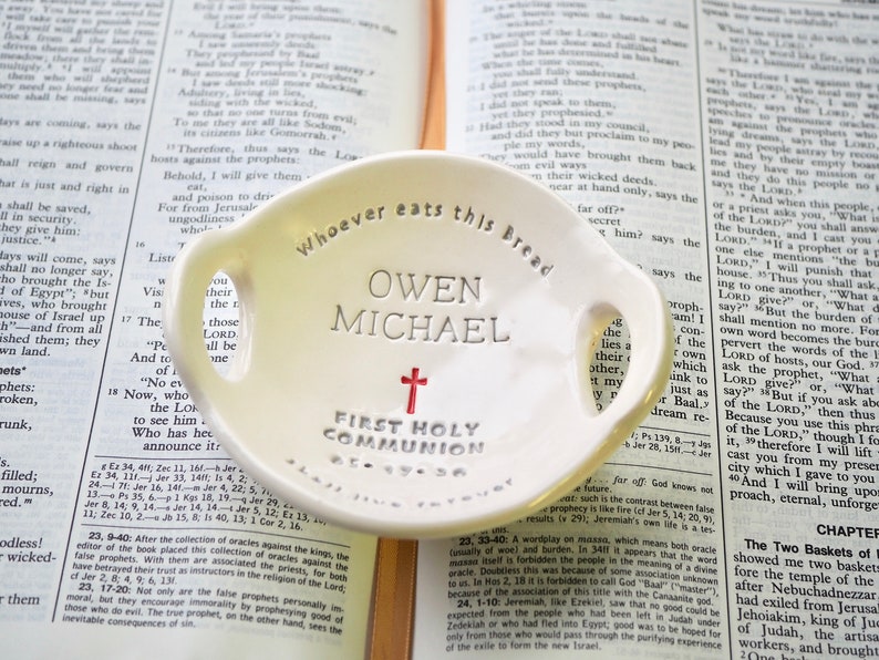 First Communion Gift Boy Original Clarey Clayworks First Holy Etsy UK