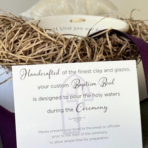 Personalized Ceramic Baptism Water Bowl, Goddaughter Christening Gift image 9