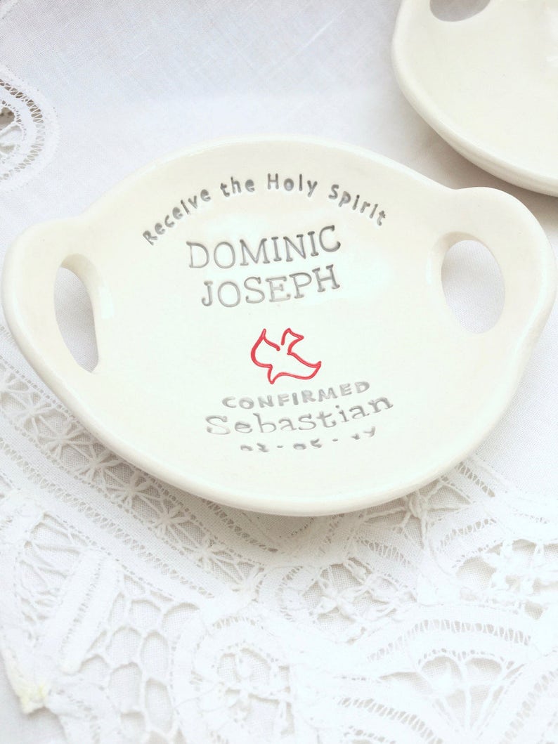 Confirmation Gifts for Girls Girls Confirmation Gifts Gift from Godparent Confirmation Gift from Parents Ceramic Jewelry Bowl image 6
