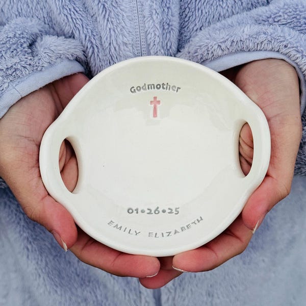 Personalized Ring Dish, Baptism Thank You, Godmother Gift from Goddaughter