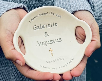 Catholic Wedding Ceremony, Bowl for Ring Blessing, Wedding Ring Bowl, Catholic Wedding Gift, Goddaughter Wedding