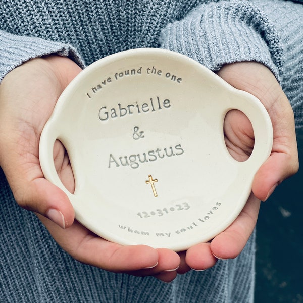 Catholic Wedding Ceremony, Bowl for Ring Blessing, Wedding Ring Bowl, Catholic Wedding Gift, Goddaughter Wedding