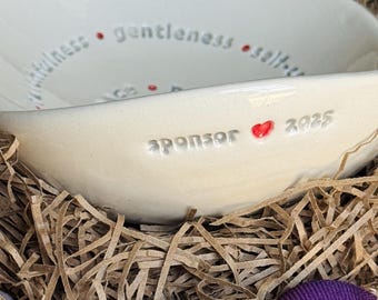 Porte-objets en céramique fait main Fruits of the Spirit : Confirmation de remerciement, cadeau du sponsor