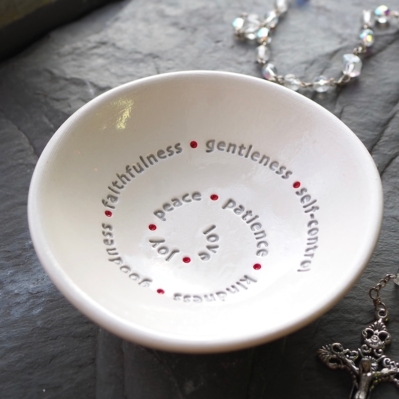 Fruits of the Holy Spirit Bowl, Confirmation Gifts for Boys, Girls Confirmation Gifts, Prayer Bowl, Rosary Bowl image 6