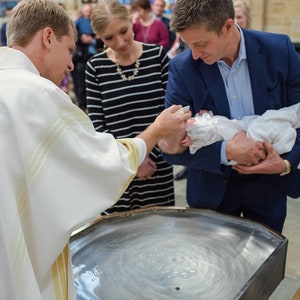 Personalized Ceramic Baptism Water Bowl, Goddaughter Christening Gift image 5