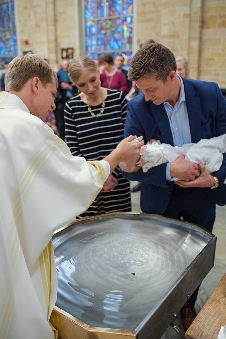 Personalized Ceramic Baptism Water Bowl, Goddaughter Christening Gift image 5