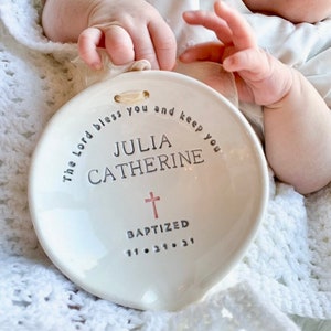 Baptism Gift Girl, Gift from Godmother, Baptism Gift for Goddaughter, Christening Gift, Ceramic Baptism Water Bowl for Ceremony imagem 2