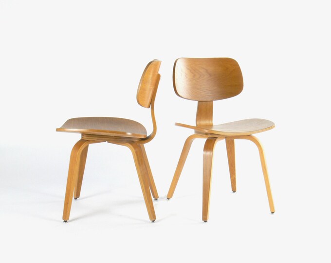 Vintage Mid Century Modern Plywood Chair set of 2 Etsy