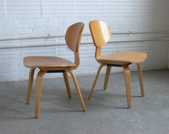 Vintage Mid Century Modern Thonet Plywood Chair (Set of 2)
