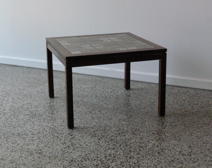 Danish Rosewood & Ceramic Tile End Table Etsy