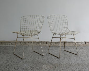Vintage Bertoia Inspired Wire Side Chairs (Set of 2)