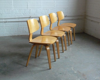 Vintage Mid Century Modern Thonet Plywood Chair (Set of 4)