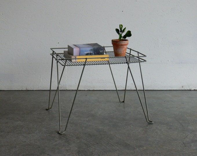 Vintage Metal Wire Side Table Etsy