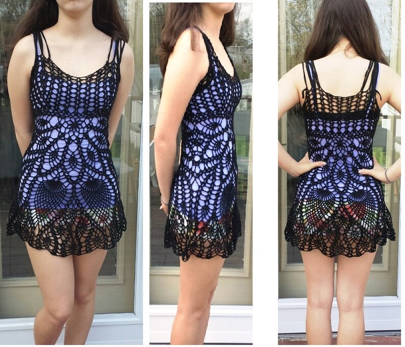 Beach Mini Dress / Crochet Cotton Cover Up Made to Order in | Etsy