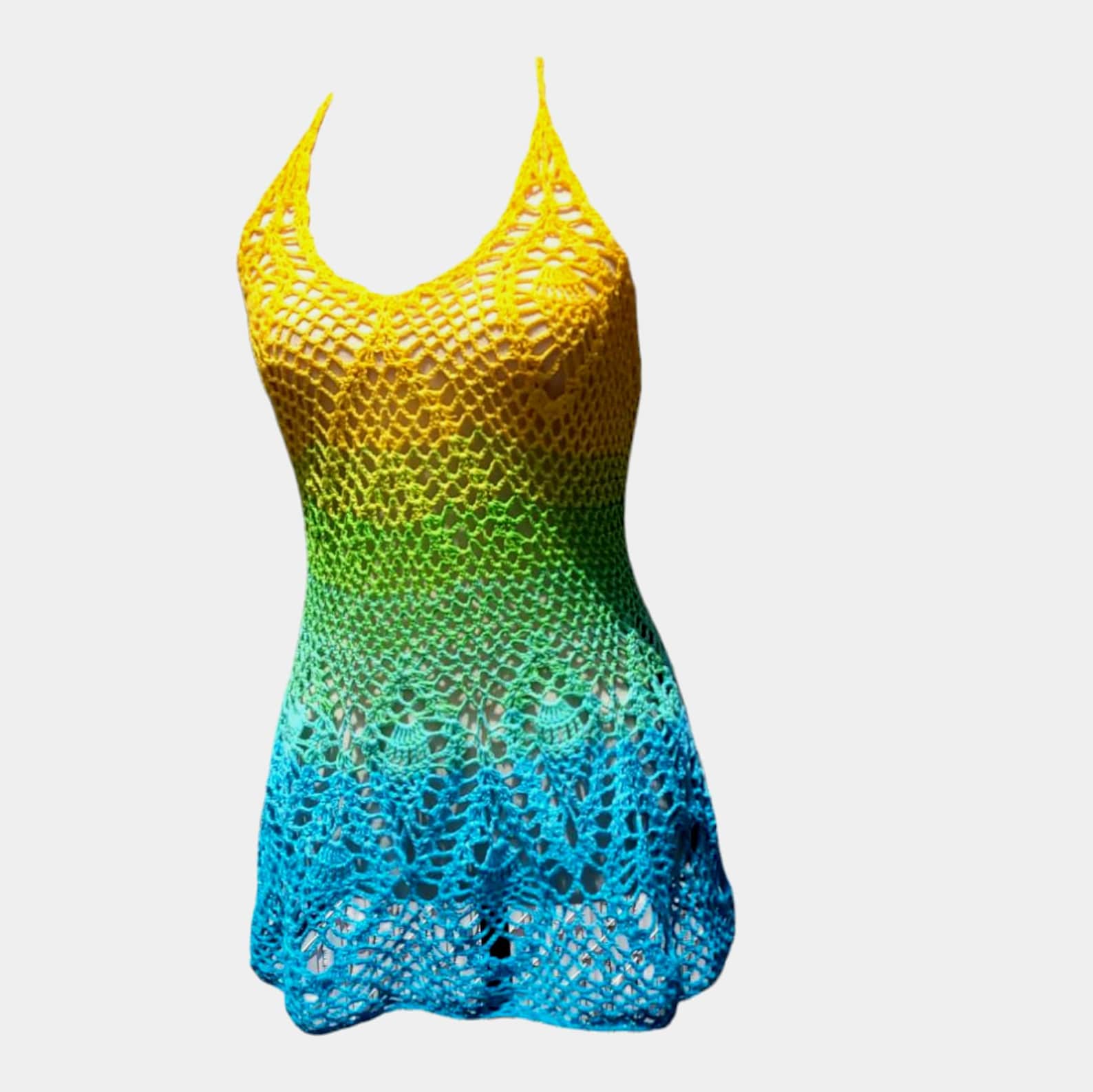 The Shoreline Halter Crochet Dress