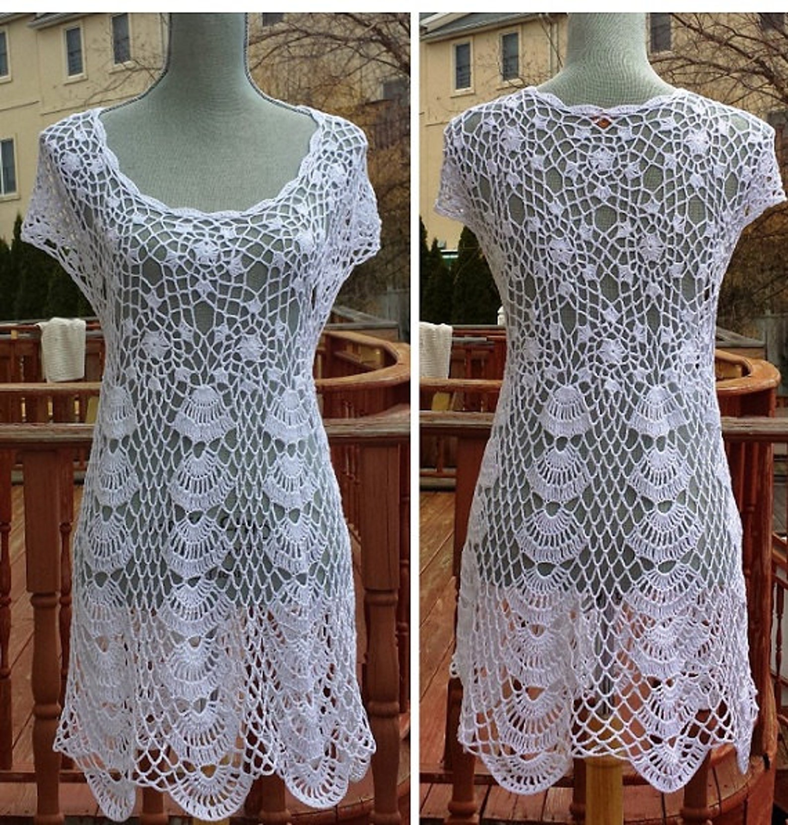 Lace Beach Dress Open Knit Crochet Cover up Made to Order in Etsy