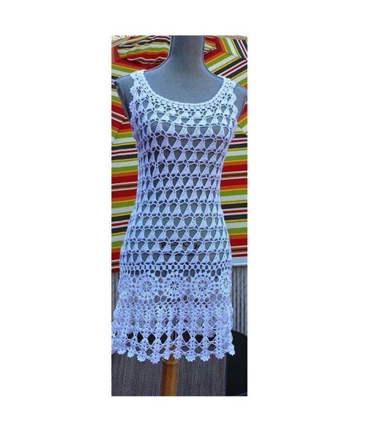 Crochet Beach Dress / Cotton Cover Up Made to Order in any Etsy