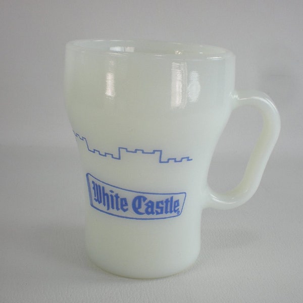 Fire King Hocking White Castle Glass Mug