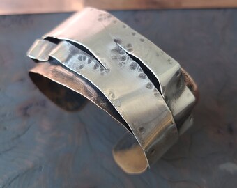 Sterling Silver and Copper Cuff, Mens Cuff, Womens Cuff