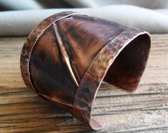 Folded Copper Cuff Bracelet