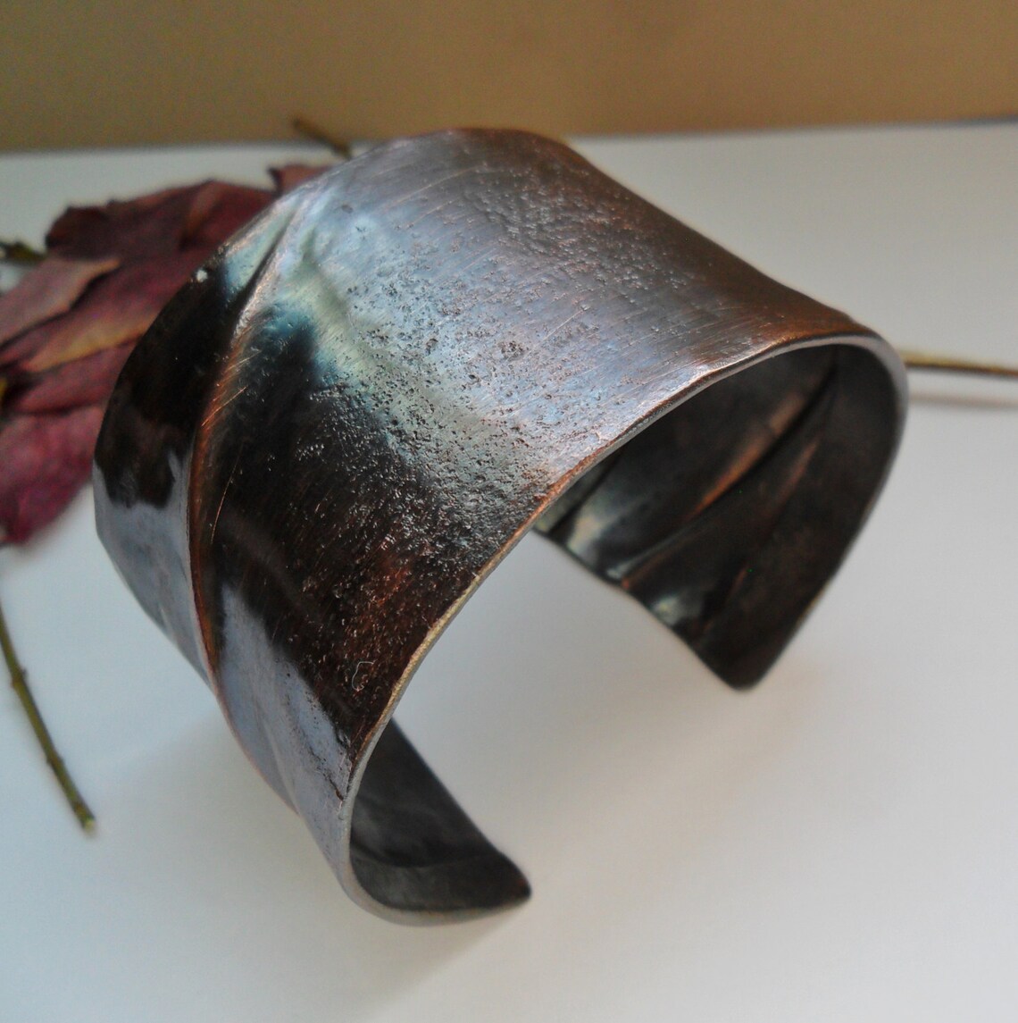 Fold Formed Copper Cuff Bracelet Mens Copper Cuff Bracelet Etsy