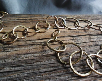 Round in Circles Brass Hammered Necklace