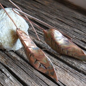 Organic Leaf Copper Earrings image 4