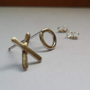 Kiss Hug Earrings, Valentines Day Earrings, Sterling Silver Earrings, XO Earrings, XOXO Earrings image 2