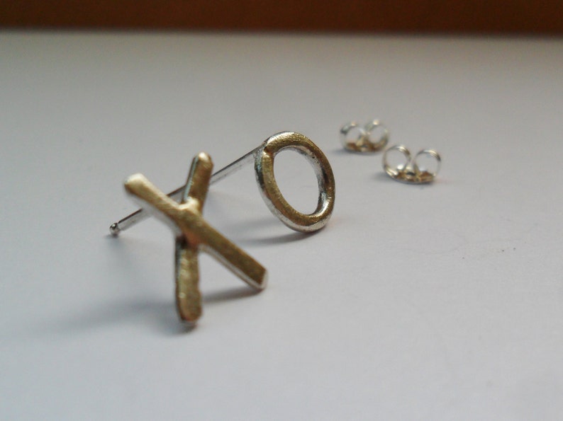 Kiss Hug Earrings, Valentines Day Earrings, Sterling Silver Earrings, XO Earrings, XOXO Earrings image 2