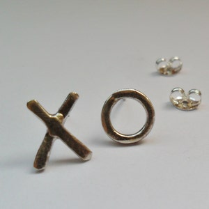 Kiss Hug Earrings, Valentines Day Earrings, Sterling Silver Earrings, XO Earrings, XOXO Earrings
