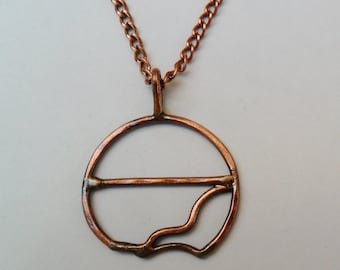 Road Less Traveled Copper Mens Womens Statement Necklace