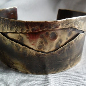 A River Runs Through It Brass Cuff, Brass Cuff, Folded Brass Cuff Bracelet, Mens Cuff, Womens Cuff