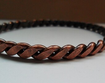 Rope Bangle Bracelet, Copper Bangle Bracelet