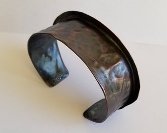 Hammered Copper Cuff Mens or Womens, flared original