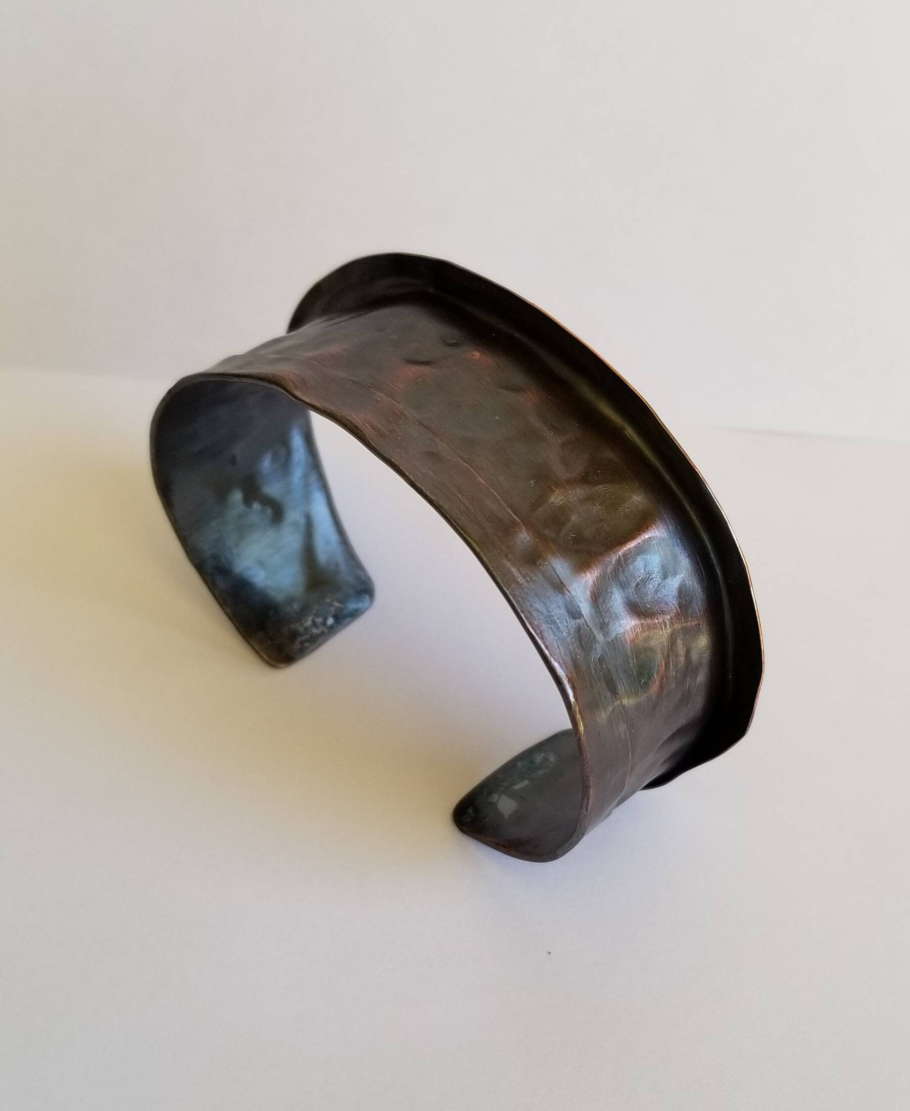 Hammered Copper Cuff Mens or Womens flared original Etsy