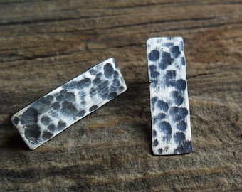 Boucles d'oreilles rectangulaires en argent sterling