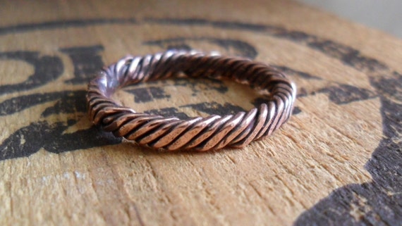Twisted on sale copper ring