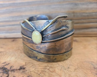 Brazalete amanecer, brazalete atardecer, nácar, pulsera de cobre, brazalete para hombre, brazalete para mujer