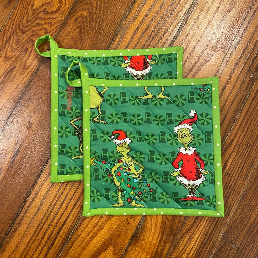Grinch Christmas Pot Holders Etsy